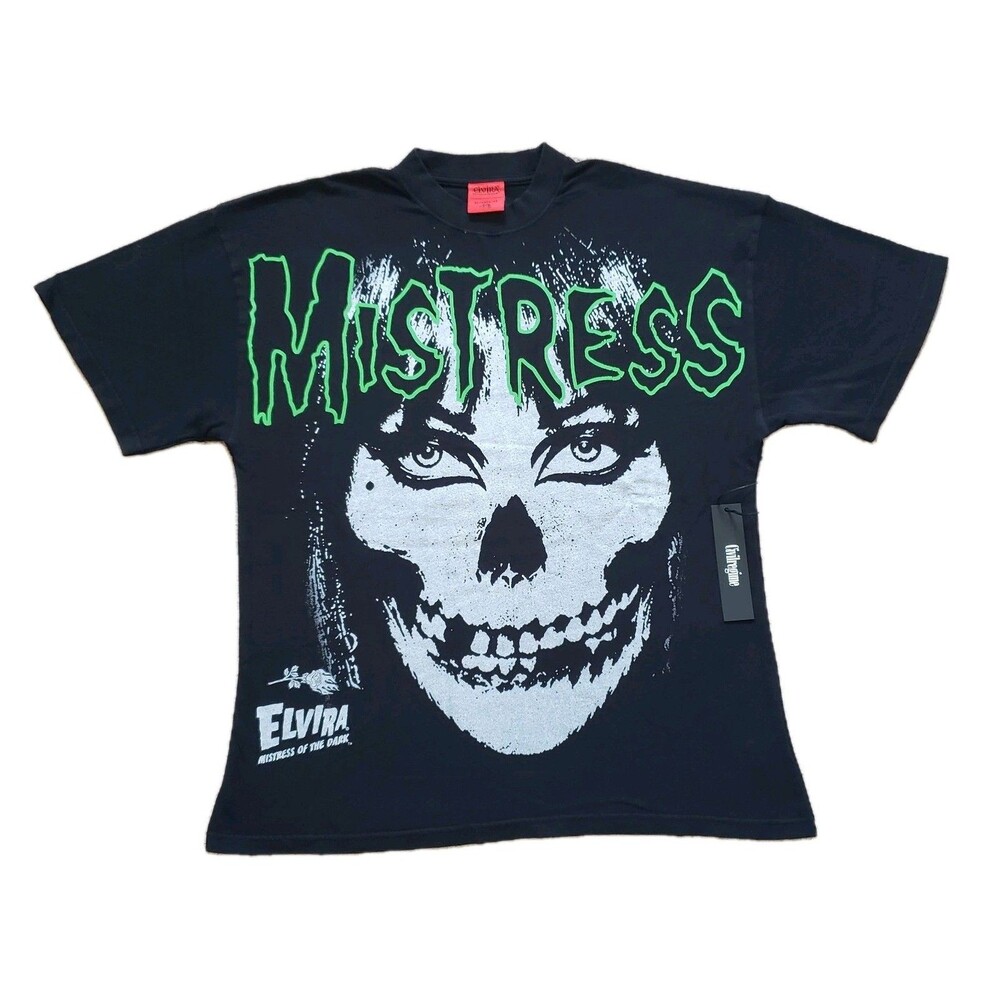 NWT Civil Regime X Elvira X Misfits Medium OVERSIZED Double Side Black T-Shirt